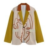 Blazer Homme Casual à Col Plat – Impressionniste