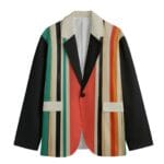 Blazer Homme Casual à Col Plat – Rayure