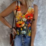 All-Over Print Women's Button Vest