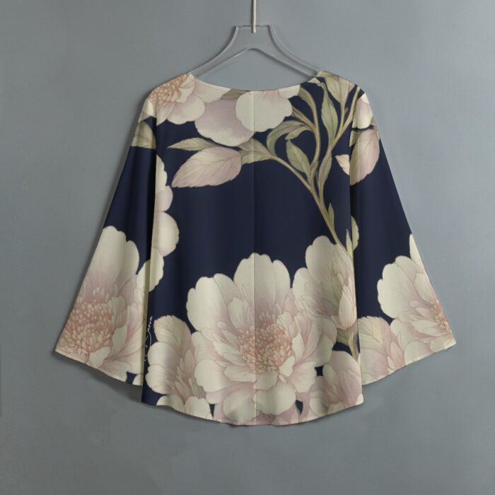 All-Over Print Women's V-neck T-shirt With Irregular Hem – Image 3